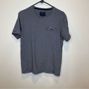 Denim & Flower Striped Short Sleeve Pocket T Shirt